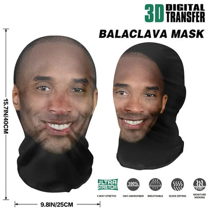3D Seamless Kids Face Mask – Funny Celebrity Printed Ice Silk Sunscreen Head Scarf, Full-Face Neck Gaiter for Halloween Cosplay & Outdoor Sports (1-Pack)