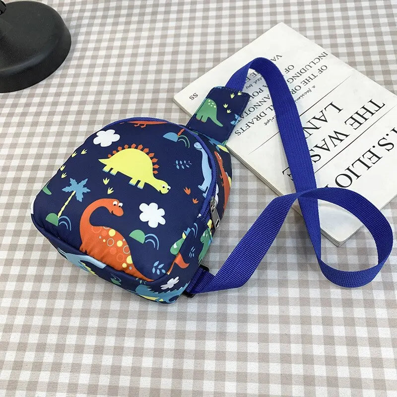Children's Cute Dinosaur Shoulder Bag – Casual Nylon Messenger Bag, Coin Purse for Baby Girls & Boys, Small Chest Handbag for Kids - Kidzy Market