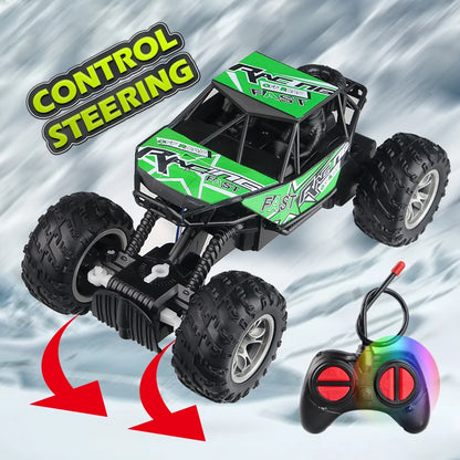 4-Way Remote Control Car with Lights and Anti-Slip Rubber Tires