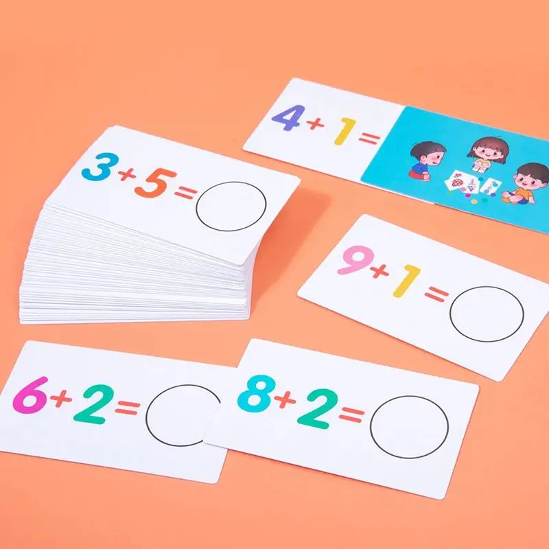 Montessori Wooden Math Toy – Digital Cards for Addition and Subtraction Learning