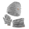 3-Piece Winter Set – Warm Knitted Hat, Gloves & Scarf for Boys & Girls, Plus Velvet Ear Protection Beanie for Kids