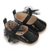 0-18M Lace Bow Mary Jane Spring Baby Shoes – PU Soft Sole Non-Slip First Walker Princess Shoes for Newborn Girls