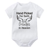 Hand Picked for Earth By My Grandpa/Grandma in Heaven Baby Bodysuit – Summer Short Sleeve Romper, Infant Jumpsuit, Baby Clothes