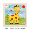 11cm (4.33in) Kids Wooden Jigsaw Puzzle – Cartoon Animal and Vehicle Montessori Educational Toy