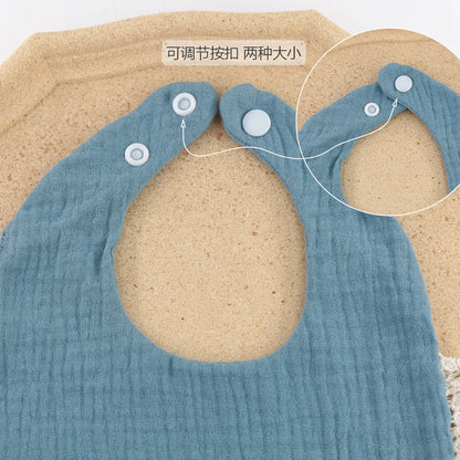 3-Piece Set – Solid Muslin Cotton Baby Bibs & Lace Headbands, Saliva Towel & Feeding Burp Cloths for Boys & Girls with Nylon Hair Bands - Kidzy Market