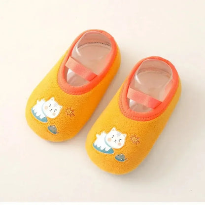 Baby Anti-Slip Socks Newborn Warm Crib Floor Shoes with Rubber Sole for Children Boy Toddler Girl Infant Cute Kids Slippers