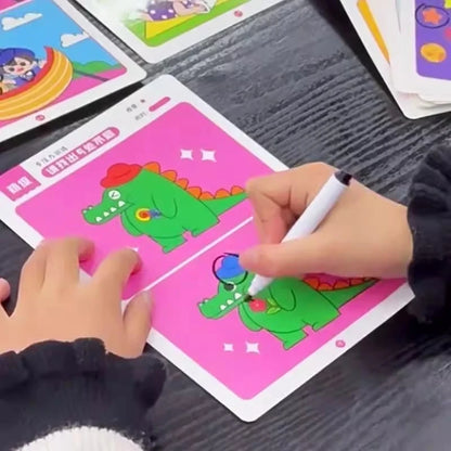 Find the Difference Game Cards Attention Training Set Reusable Educational Activity for Kids Puzzle Gift