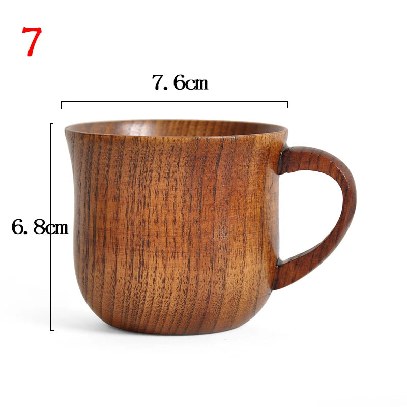 Handmade Spruce Wood Big-Belly Cup — Rustic Wooden Beer, Tea & Coffee Mug (Brown)