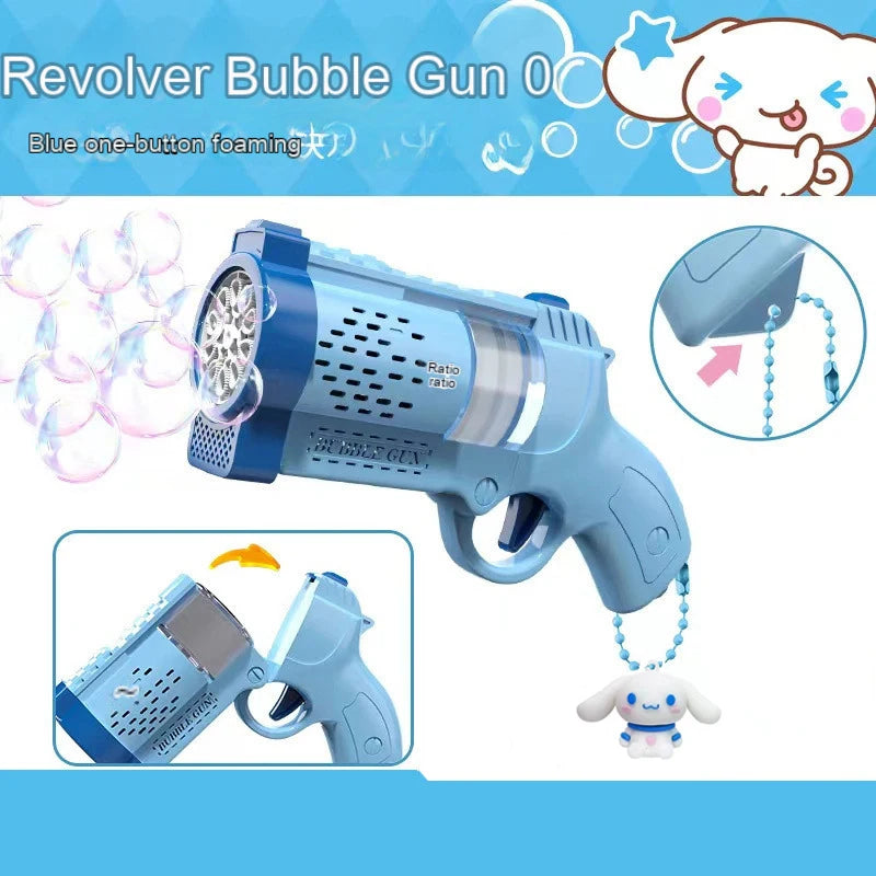 MINISO Kuromi Handheld Bubble Gun Rocket Launcher – Automatic LED Bubble Blaster Toy for Kids (Requires 4 AA Batteries, Not Included)