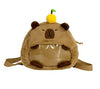 Kawaii Capybara Plush Backpack for Women Cute Cartoon Crossbody Tote Bag with Zipper