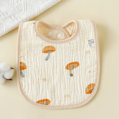 Newborn Baby U-Shaped Bibs | 6 Layers Cotton Gauze Saliva Towel, Bandana Scarf for Boys & Girls, Drool Feeding Burp Cloth - Kidzy Market