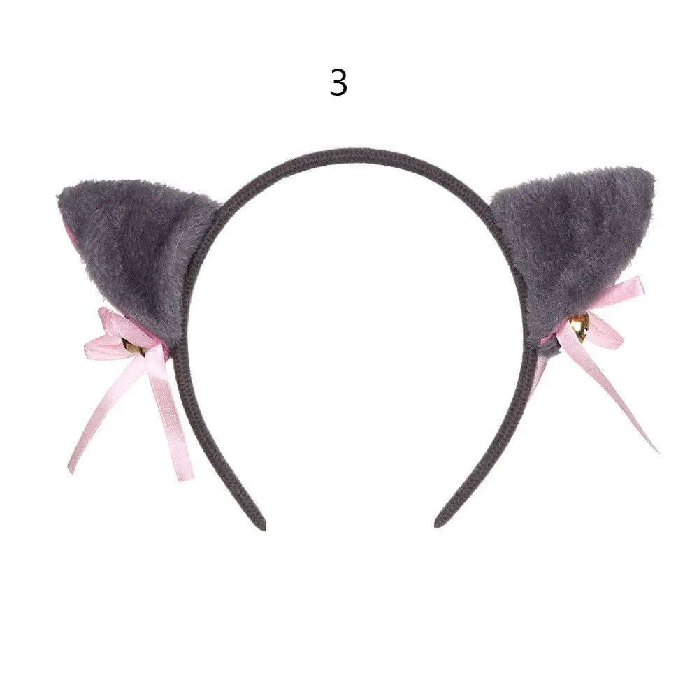 Plush Animal Ears Headband – Cartoon Dog Zebra Tiger Hairband, One Size for Kids & Adults, Cosplay Party Accessory