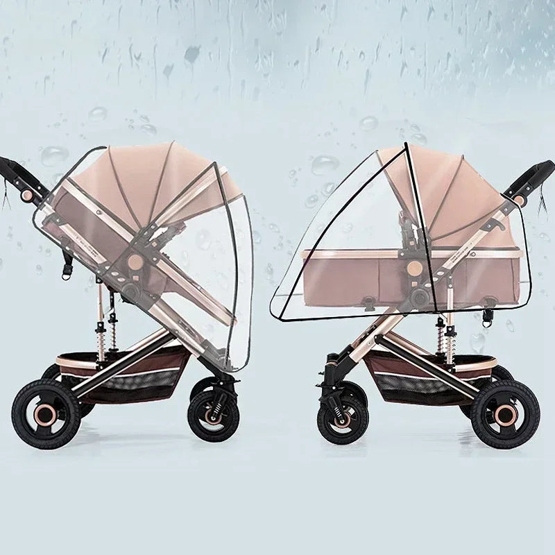 Clear Stroller Rain Cover Baby Car Weather Wind Shield Transparent Breathable Waterproof Trolley Umbrella Pushchair Raincoat