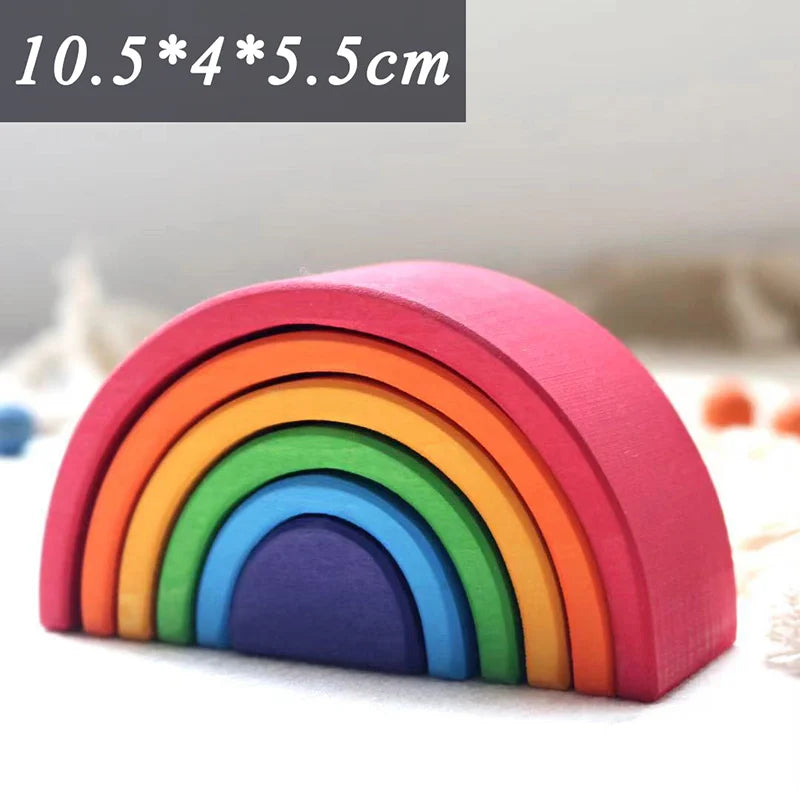 Montessori Mini Rainbow Building Blocks Stacking Sensory Toy
