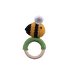 1pc Baby Teether Music Rattle - Animal Crochet Rattle, Elephant & Giraffe Wooden Ring, Babies Gym Montessori Children’s Toys
