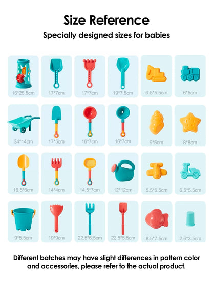 Summer Beach Toy Set With Bucket, Watering Bottle & Shovels — 18Pcs Sand & Water Play Kit For Kids
