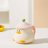 Cute Cartoon Duck Ceramic Mug with Lid & Spoon – 400ml (13.5 fl oz) Coffee Cup for Home & Office