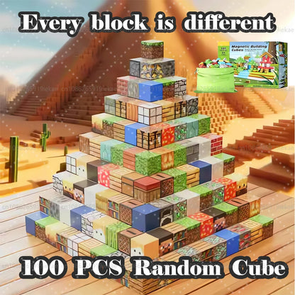 Magnetic Building Blocks – Mine World Cube Magnet Set for Kids Age 3+, DIY STEM Model, Best Montessori Sensory Toy for Children