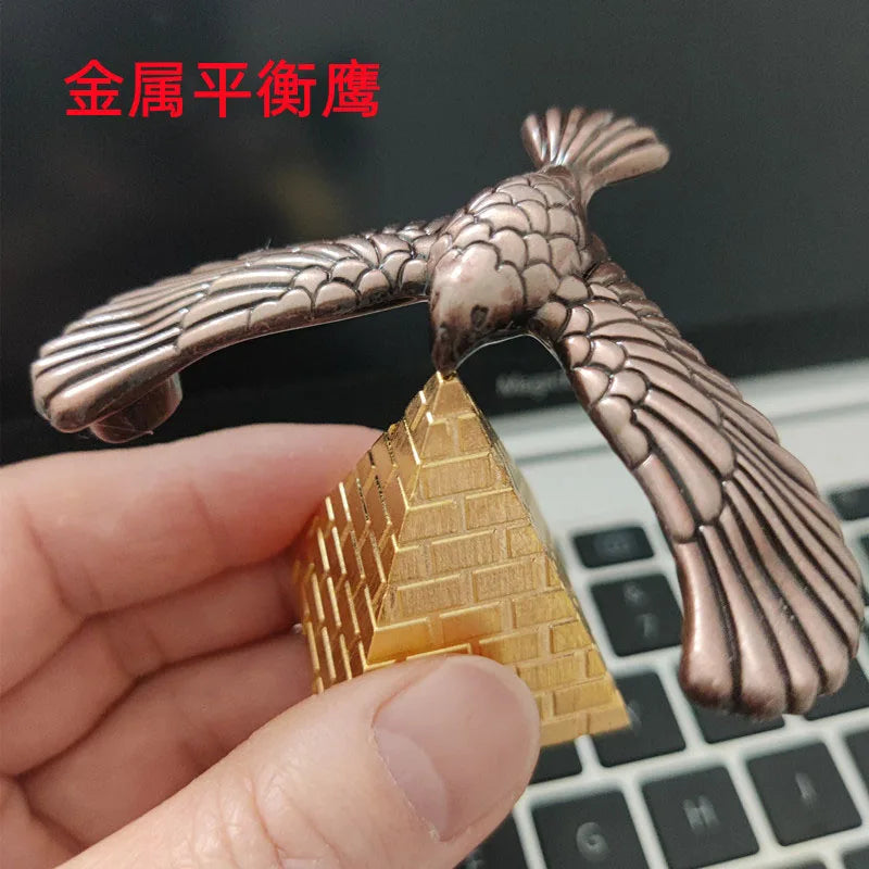Balance Bird Gravity Desk Toy with Pyramid Set – Balancing Bird Desktop Novelty for Kids, Adults & Office