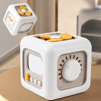 6-in-1 Montessori Cube Toy – Sensory Busy Board with Drawer, Skill Practice and Fidget Educational Toy for Boys and Girls