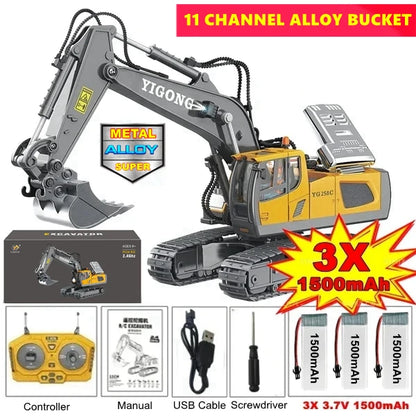4WD Remote Control Excavator Alloy Dump Truck Bulldozer RC Construction Toy