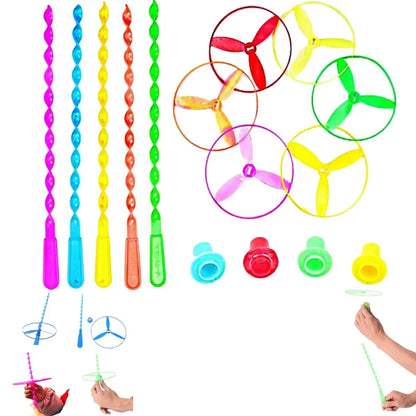 Flying Bamboo Dragonfly Toy – 20–40 Pack, 11 in (28 cm) Hand-Launch Friction Propeller Helicopter for Kids & Adults Outdoor Gift