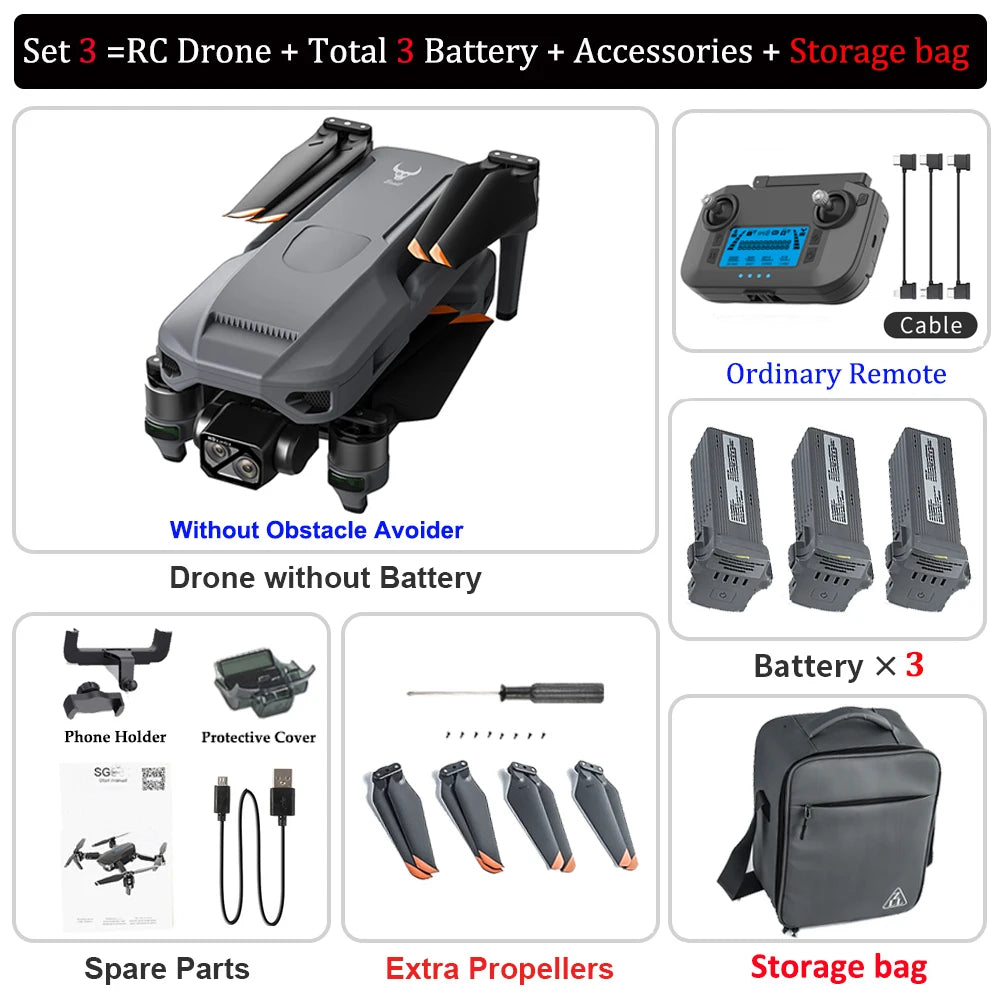 4K Camera RC Drone – ZLL SG909 with 3-Axis Gimbal, WIFI, Obstacle Avoidance, and Touch Screen