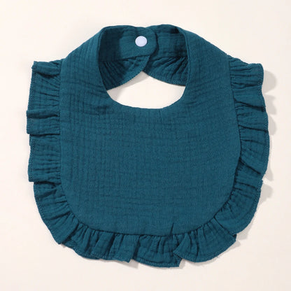 Newborn Baby Bibs & Burp Cloths | Solid Color Toddler Bandana Feeding Bibs, Ruffle Saliva Towel for Drool, Baby Accessories - Kidzy Market