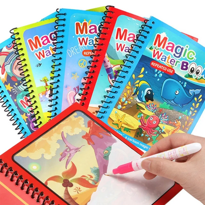 Kids Magic Water Drawing and Coloring Book – Reusable Painting Toy for Boys and Girls
