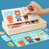 QWZ Little Bear Change Clothes, Children's Early Education Wooden Jigsaw Puzzle, Dressing Game, Baby Puzzle Toy for Children Gift