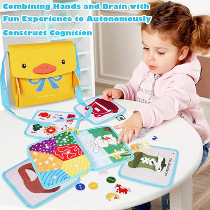 Montessori Busy Board for Toddlers – Quiet 3D Activity Book, Sensory Learning Toy, Dollhouse Bag, Birthday Gift