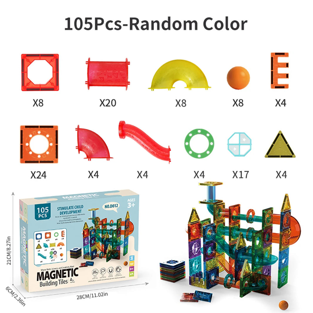 Light Magnetic Tiles Building Blocks 3D Clear STEM Educational Toy