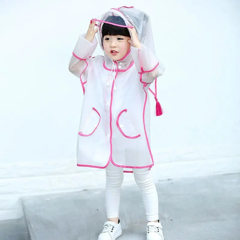 Kids Kids Waterproof Clear Rain Poncho Raincoat