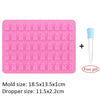 50-Grid Silicone Gummy Bear Mold with Dropper 18.5x13.5x1cm (7.3x5.3x0.4in) Cute Jelly Candy Chocolate Fondant Mold