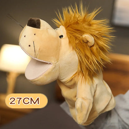 Stuffed Plush Hand and Finger Puppets, Lion Elephant Bunny Monkey Educational Toys for Kids