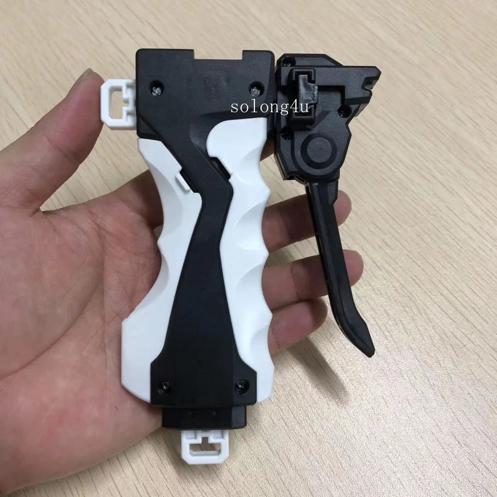 Black & White DIY Detachable Launcher Handlebar with Trigger – Spinning Top Launcher for Kids