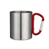 220ml (7.4 fl oz) Stainless Steel Camping Mug with Carabiner Handle, Double‑Wall Portable Travel Cup