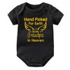 Hand Picked for Earth By My Grandpa/Grandma in Heaven Baby Bodysuit – Summer Short Sleeve Romper, Infant Jumpsuit, Baby Clothes