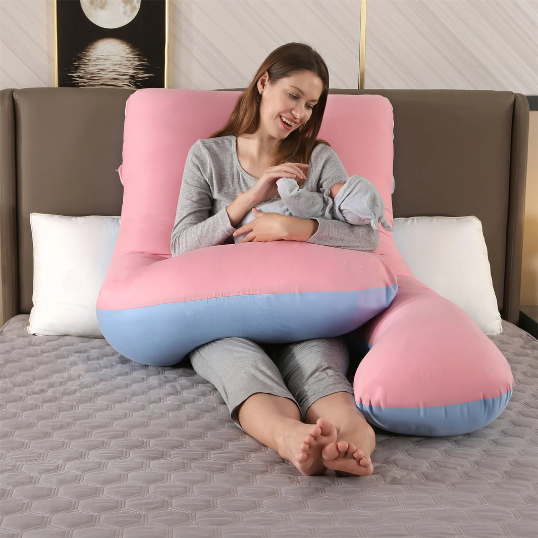 70x130CM Full Body Nursing Pregnancy Pillow - U-Shaped Maternity Pillow for Sleeping with Removable Cotton Cover (27.5x51 inches)