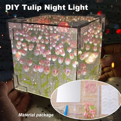 Creative DIY Tulip Flower 3D Small Night Lamp Material Kit for Couples Gift