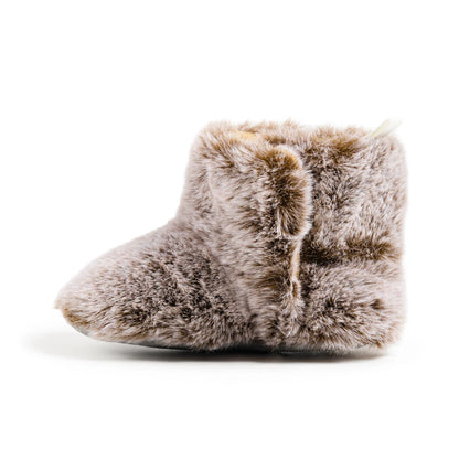 KIDSUN Baby Booties, Newborn Infant Boy Girl Non-Slip Soft Sole Crib Shoes, Toddler Plush Fluff Winter Warm Prewalker Boots