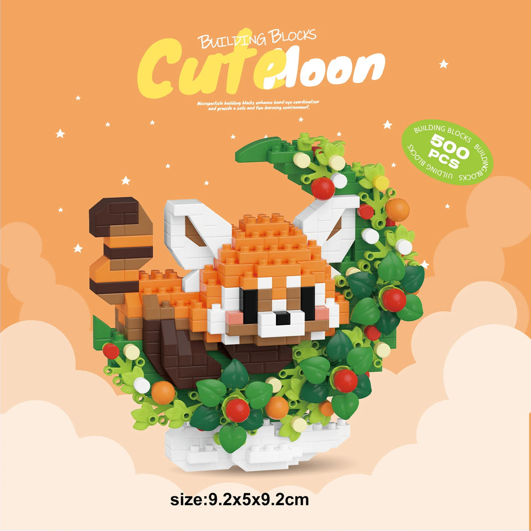 Mini Dog, Cat, Panda, and Raccoon Building Block Models – Cute Pet Ornaments Toy for Kids