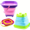 Foldable Silicone Collapsible Beach Bucket Toy for Kids Summer Activities and Travel