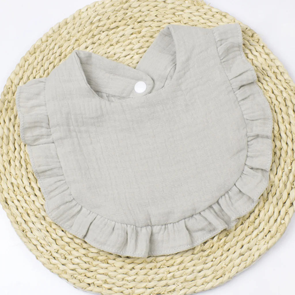 Gauze Baby Bib for Boys & Girls | Pure Cotton Candy Colored Lace Saliva Bib | Soft & Comfortable Solid Color Towel for Babies - Kidzy Market