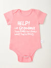 “Help Call Grandma” Letter Print Newborn Infant Rompers – Cute Short Sleeve Toddler Jumpsuit – Fashion Baby Boy & Girl Bodysuit