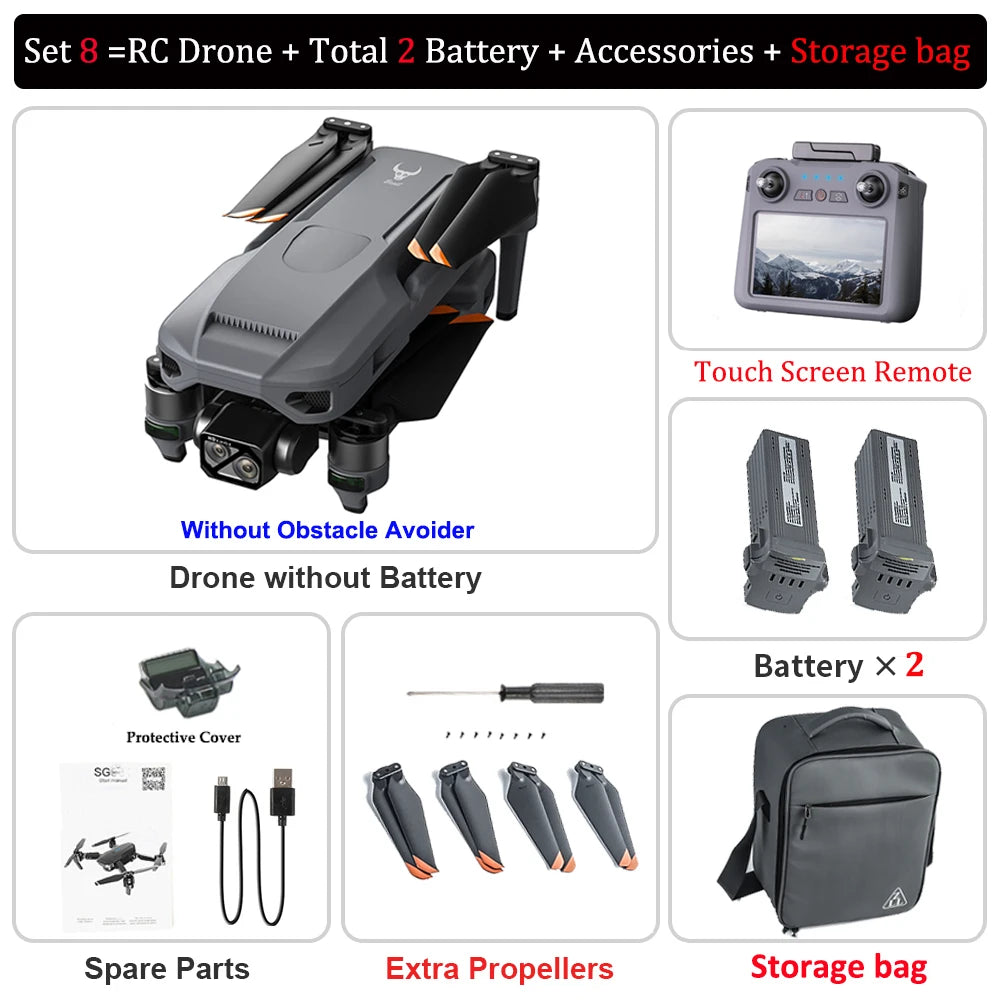4K Camera RC Drone – ZLL SG909 with 3-Axis Gimbal, WIFI, Obstacle Avoidance, and Touch Screen