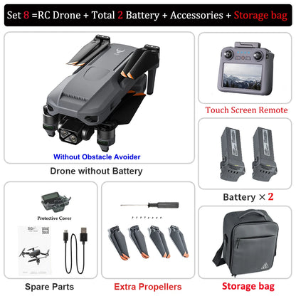 4K Camera RC Drone – ZLL SG909 with 3-Axis Gimbal, WIFI, Obstacle Avoidance, and Touch Screen