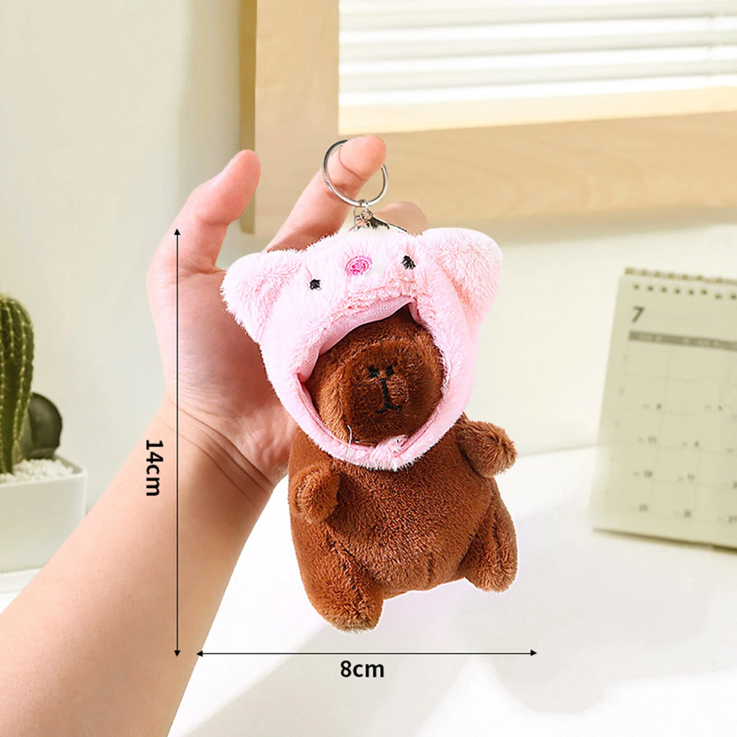 Cute Cartoon Capybara Plush Pendant, Bag Hanging Ornament and Keychain Doll