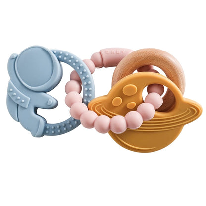 1pc Silicone Teether - Food Grade Baby 0-12 Months, Teething Ring Sensory Toy for Toddlers, Silicone Animal Soothing Accessories