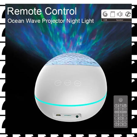 A44U Musical LED Baby Night Light Ocean Projector Bluetooth Galaxy Night Lamp White